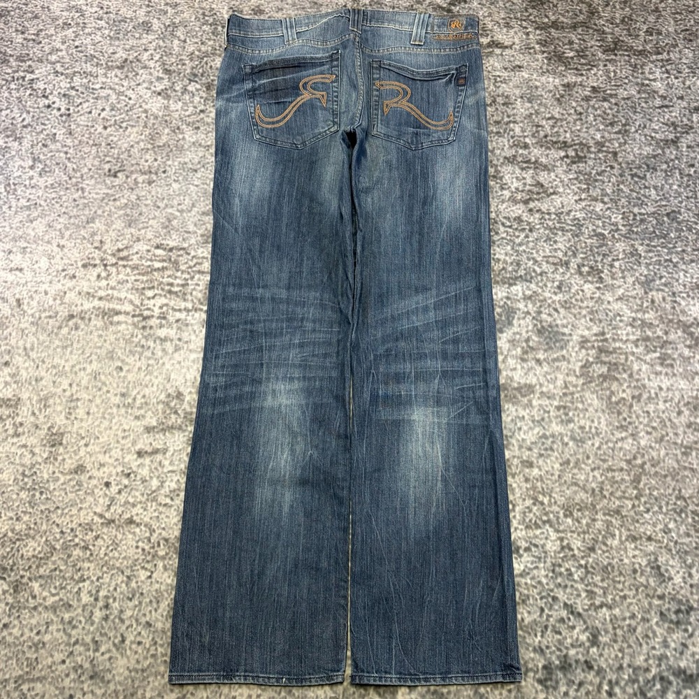 Rock & Republic Jeans Mens 36 Blue Jagger Straight Leg Bootcut Medium Wash